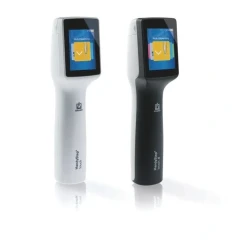 BRAND HandyStep touch Repetitive Pipette, white and black handheld units with colour touchscreens
