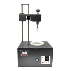 BioChromato ACR1 Acid-Resistant Evaporator, dark grey base with upright rods, top arm and display panel