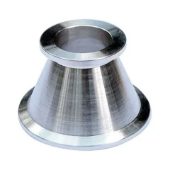 Ai 2" 304 SST Tri-Clamp to KF25 Adapter, one-piece machined stainless conical reducer, white background