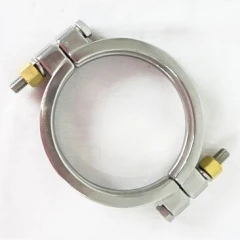4" High Pressure Tri-Clamp Clamp, polished stainless ring clamp with bolts and brass nuts