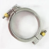 4" High Pressure Tri-Clamp Clamp, polished stainless ring clamp with bolts and brass nuts
