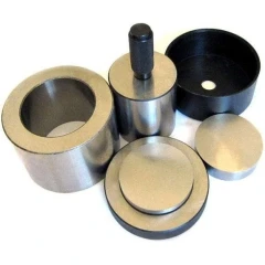 Ai 76mm Dry Pressing Die Set, steel die sleeve, plunger with handle, spacers and black base cup