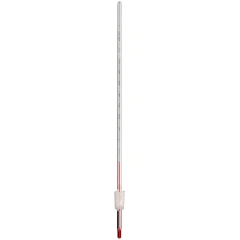 Ai 14/20 Non-Mercury Glass Thermometer, 250C, long clear glass thermometer with red liquid column and joint