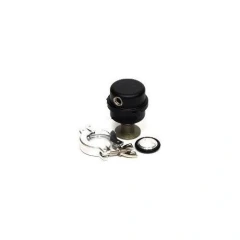 Ai CleanVac Dry Scroll Pump Exhaust Silencer, black silencer with flange fitting, centering ring and clamp