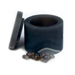 Natural Brazilian Agate Grinding Jar with Lid – view 2