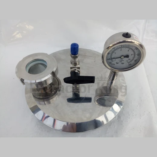 8" Endcap w/1x 1/4" FNPT, 1x 1/4" MNPT, 1x Sight Glass & 1x Spray Ball