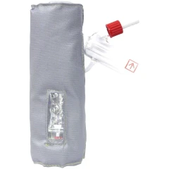 Ai HeadShield 5L Distillation Head Sleeve, grey fabric sleeve with clear window wrapped around a glass head