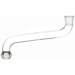 Ai Glass Reactor Condenser Reflux Adapter, S-bent clear glass tube with a ground joint at each end