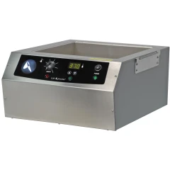 Lab Armor 14L Bead Bath, stainless steel bath with black front panel, dial and digital display