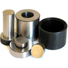 Ai 20mm Dry Pressing Die Set, polished steel sleeve, plunger, base and pellet with black ring