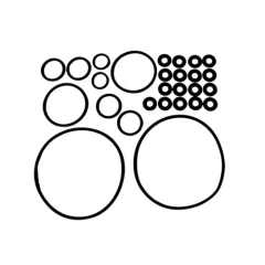 Ai SR300 Stainless Reactor Service Kit, line drawing of O-rings in several sizes