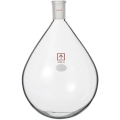 Ai 2000mL Heavy Wall Oval Round Bottom Flask, clear pear-shaped glass flask with single ground joint neck