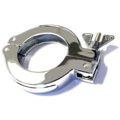 Ai KF40/NW40 Aluminum Wing Nut Clamp, polished hinged ring clamp with wing nut, white background
