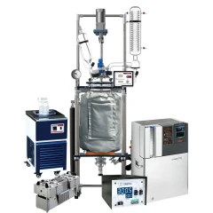 Ai 50L Glass Reactor Crystallization Package, insulated reactor on frame with chiller, circulator and pump