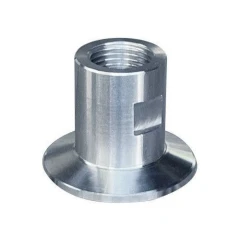Ai 1.5" Tri-Clamp to 1/2" Female NPT Adapter, stainless flanged fitting with threaded bore