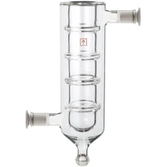 Ai T1 2L Dry Ice Glass Cold Trap Condenser, clear double-wall glass body with side joints and bottom outlet