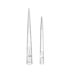 NEST Filtered Pipette Tips, two clear tips with filters, white background