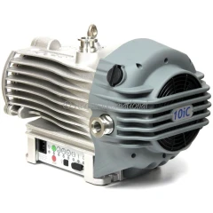 Edwards nXDS10iC 7.5 cfm Dry Scroll Pump, grey finned body with fan cover, top port and control panel