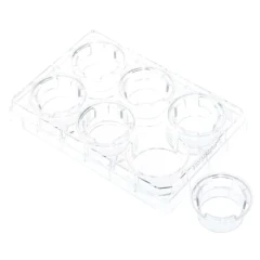 NEST Cell Culture Inserts, TC Treated, PC, clear six-well plate holding inserts with one insert beside it