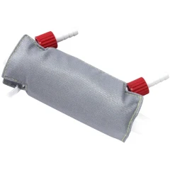 Ai DrainShield Insulation Sleeve for 5L Head, grey fabric sleeve with red caps and white hose barbs