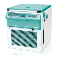 Hettich Silenta 630RS Refrigerated Centrifuge, floor unit with teal lid and control panel over a vented white base