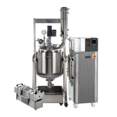 Ai 100L SST Reactor Winterization Package, stainless reactor on frame with column, chiller unit and diaphragm pump