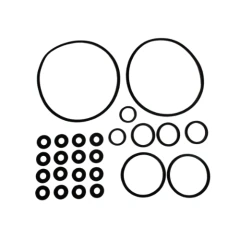 Ai SR100F/SR200F Filter Reactor Service Kit, set of black O-rings and seals in several sizes, white background