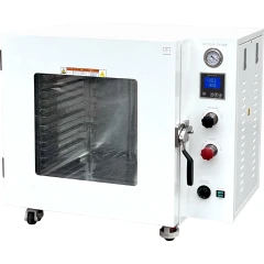 Ai 3.2 CF 250°C Vacuum Oven, 316L, ETL 110V, white oven with window door, shelves, gauge, controller and valves