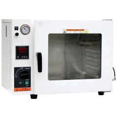 Ai ECO 1.9 Cu Ft 150°C Vacuum Oven, LED, white benchtop oven with window door, gauge, controller and vacuum knob