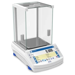 Radwag PS 1000.X7 1000g 0.001g Precision Balance, white balance with glass draft shield and touchscreen display