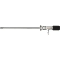 Ai 10L-50L SolventVap Glass Feed Tube w/ Valve, long glass tube with side hose barb and black valve knob