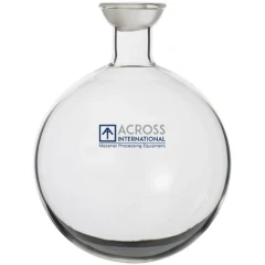 Ai 1L Glass Collection Flask for Thin Film, clear round glass flask with ground neck, white background