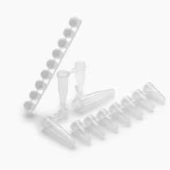 Ai PCR Tubes, clear single tubes and 8-tube strips with cap strips, representative image