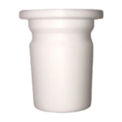 PTFE Lid Joint Adapters for 10-200L Reactors, white tapered PTFE adapter with flanged top