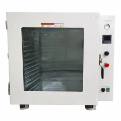 Ai 7.5 CF 250°C 316L Vacuum Oven, 18 Shelf 220V, white oven with large window door, shelf rails, gauge and controller