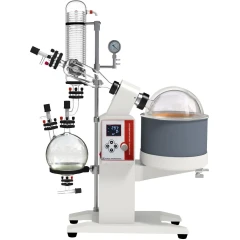 Ai SolventVap 5L Rotary Evaporator, Motor Lift, glass condenser, flask in heating bath and receiving flask on stand
