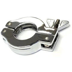 Ai KF25/NW25 Aluminum Wing Nut Clamp, hinged polished clamp with wing nut, close-up