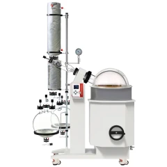 Ai SolventVap 50L Rotary Evaporator, Dual Lift, insulated condenser, flask in heating bath, receiving flasks, wheeled base