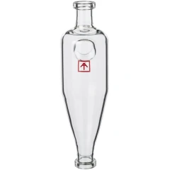 Ai SolventVap Vapour Buffer Bottle, clear elongated glass bottle with necks at both ends