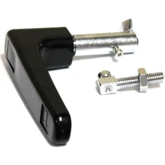 Reinforced Door Handle for AT Series Ovens, black handle with chrome shaft, bolt, nut and latch block