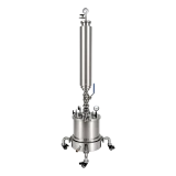 5lb Closed Loop Extractor, Jacketed Platter, stainless column over wide base on wheels with gauges