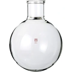 Ai 20L Large-Neck Evaporating Flask, SE53, clear round glass flask with wide neck, white background