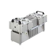 Welch 2067 7.8 CFM High Capacity Diaphragm, grey multi-head pump with white tubing and two carry handles