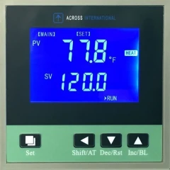 Ai 3rd Gen Oven Controller, 110V, AT75/AT160, front panel close-up with blue display and four buttons