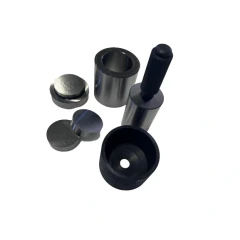 Ai 40mm Dry Pressing Die Set, steel sleeve, plunger with black handle, pellets and black base parts