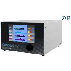 Ai-DigiVac Concerto 4-Channel Vacuum Controller, grey housing with colour touchscreen showing four graphs and a knob