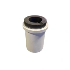 Graphite Crucible Set 75ml, white outer crucible holding a black inner crucible, white background