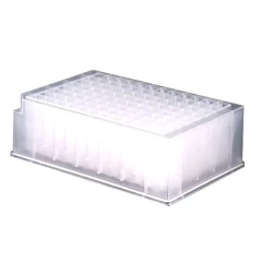 NEST Deep Well Plates, Square Well, Non-Sterile, clear plate with rows of square wells, white background