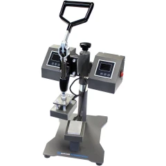 Ai 3x2" Swing-Away Heat Press, 220V, grey press with black lever handle and two digital control boxes