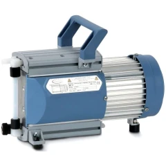 Vacuubrand MD 1C 0.9 CFM Diaphragm Pump, blue and grey pump with carry handle and finned motor